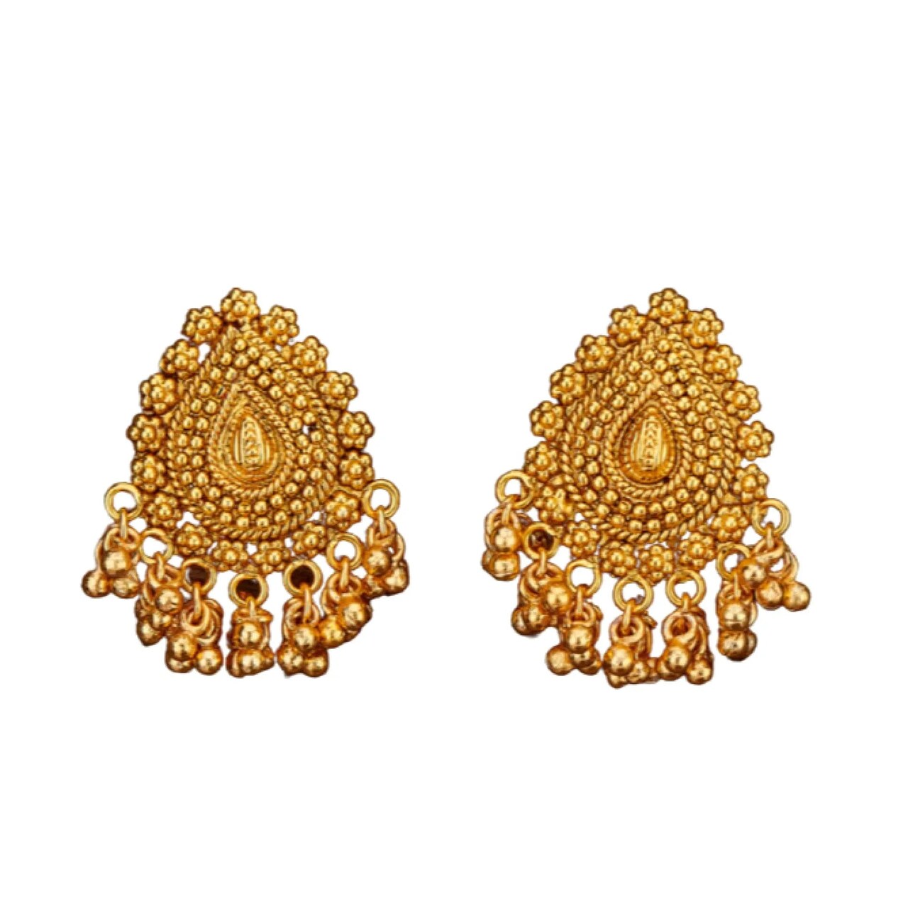 Indian Jhumka Earrings for Women - Indian Jhumki Chandelier Small Tops Earring in Golden Tone Beaded Bollywood Style Dangle Earring Jewelry for Bride | Birthday Gift for Her